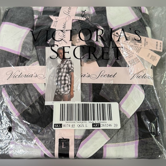 Victoria’s Secret - Cotton Modal Flannel Blend - Shirt & Bike Shorts PJ’s Set - Picture 15 of 16